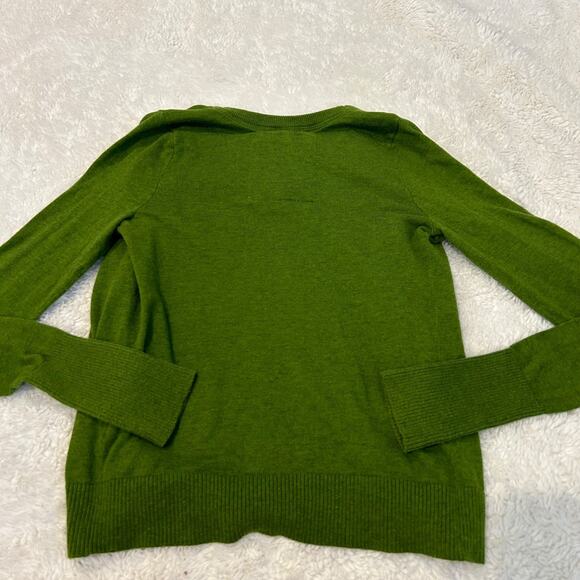 Gilly Hicks Y2K VTG Ruffle Cardigan Womens Size M Green Preppy Logo Cute - Picture 2 of 6